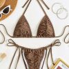 Bikini Sets * | Emmiol Ruched Lace Up Halter Bikini Set