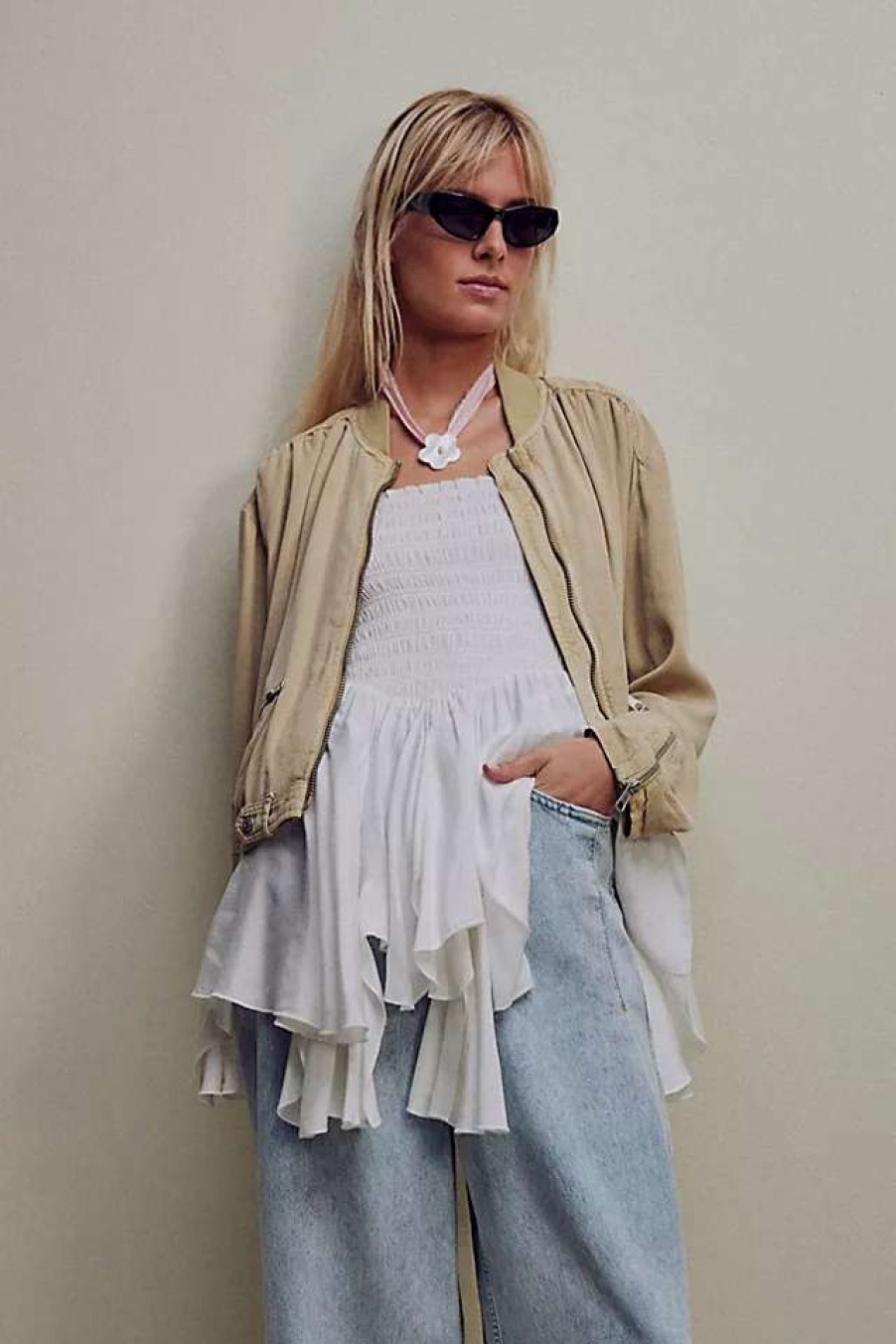 Jackets * | Free People Knock Out Siren Bomber Jacket