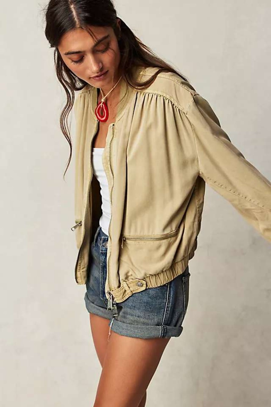 Jackets * | Free People Knock Out Siren Bomber Jacket