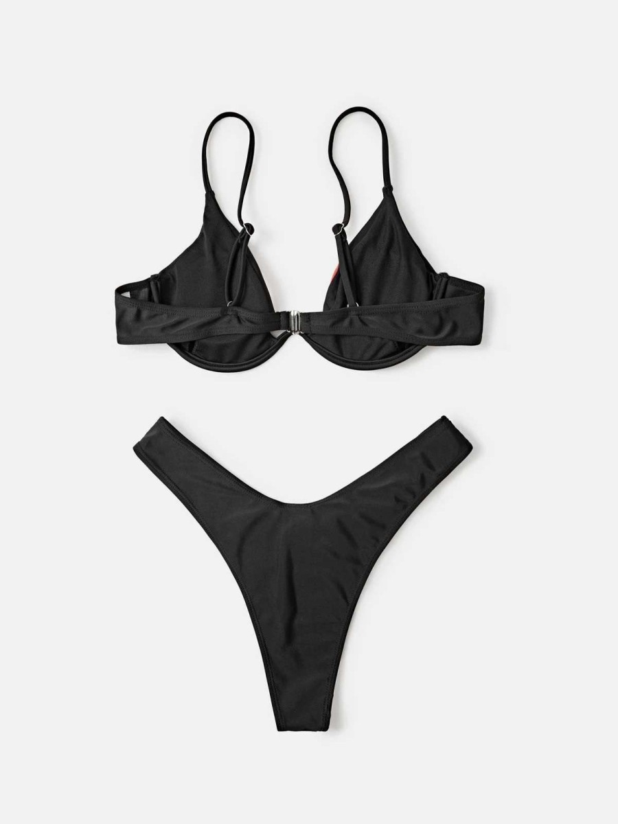 Bikini Sets * | Emmiol Skull Heart Underwire Bikini Set