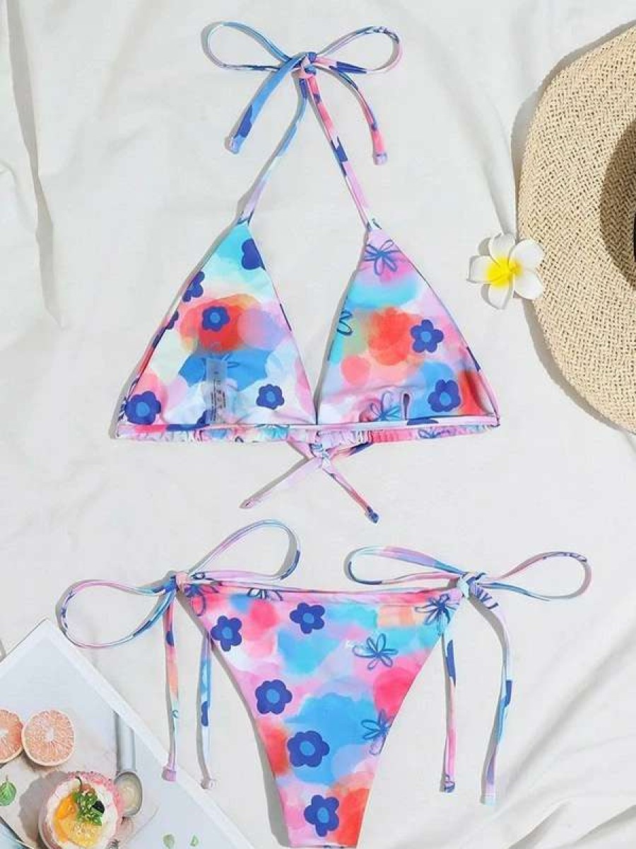 Bikini Sets * | Emmiol Tie Dye Floral Bikini Set