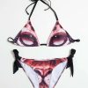 Bikini Sets * | Emmiol Leopard Print Hanging Neck Lace Up Triangle Bikini