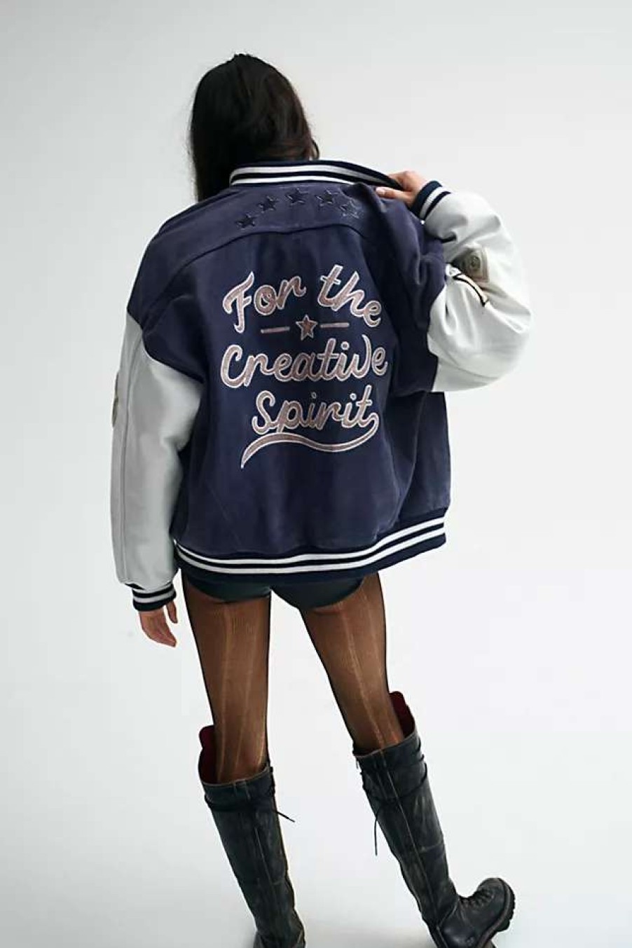 Jackets * | We The Free Jackie Varsity Jacket