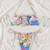 Bikini Sets * | Emmiol Lace Up Floral Halter Bikini Set