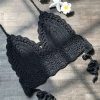 Bikini Tops * | Emmiol Crochet Hollow Out Halter Bikini Top