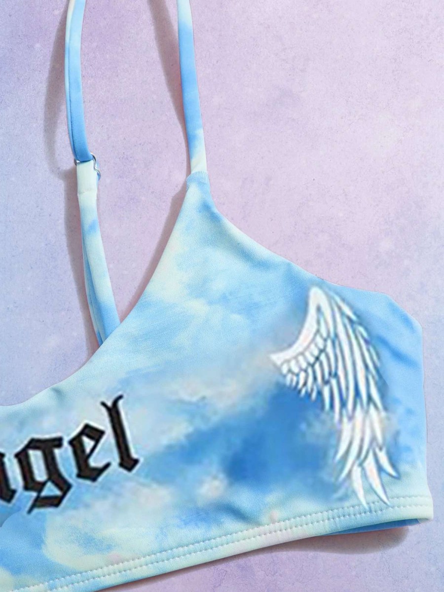 Bikini Sets * | Emmiol Tie-Dye Angel Baby Bikini Set