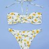 Bikini Sets * | Emmiol Floral Print Bandeau Halter Bikini Set