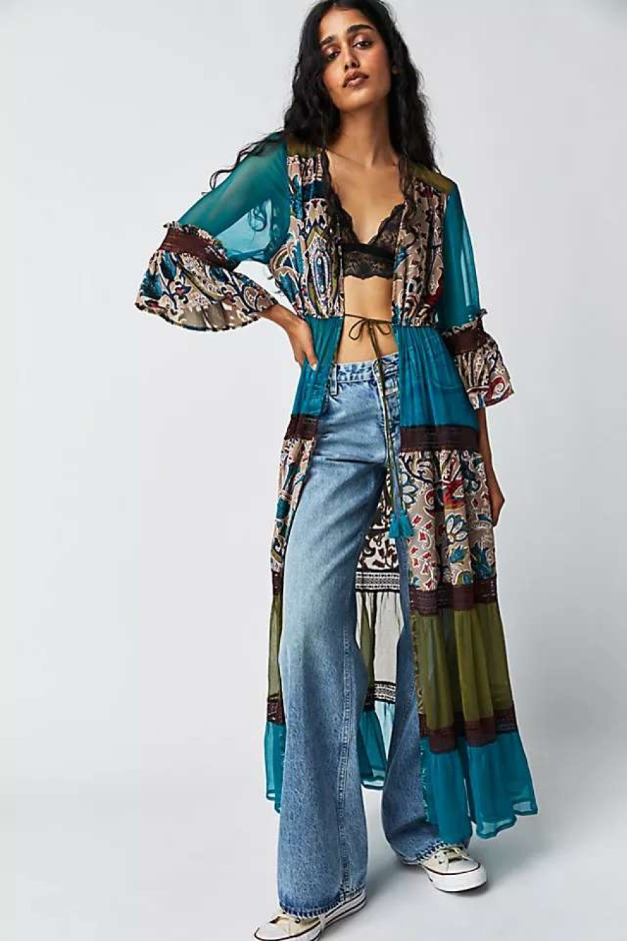 Jackets * | Free People Rachel Mixed Tiers Kimono