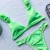 Bikini Sets * | Emmiol Solid Color O Ring Neon Triangle Bikini