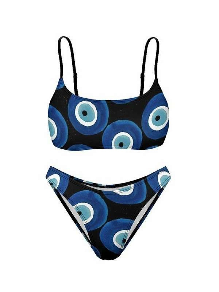 Bikini Sets * | Emmiol Abstract Print Spaghetti Strap Bikini Set