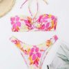 Bikini Sets * | Emmiol Floral Print Halter Bandeau Bikini Set