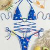 Bikini Sets * | Emmiol Heart Decor Bear Print Halter Bikini Set