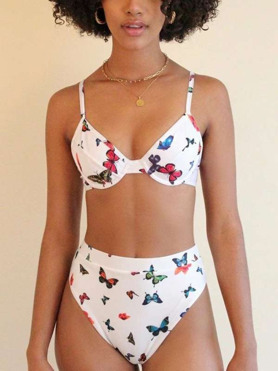 Bikini Sets * | Emmiol Butterfly High Waist Bikini Set