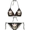 Bikini Sets * | Emmiol Skull Rose Printed Halter Triangle Bikini Set