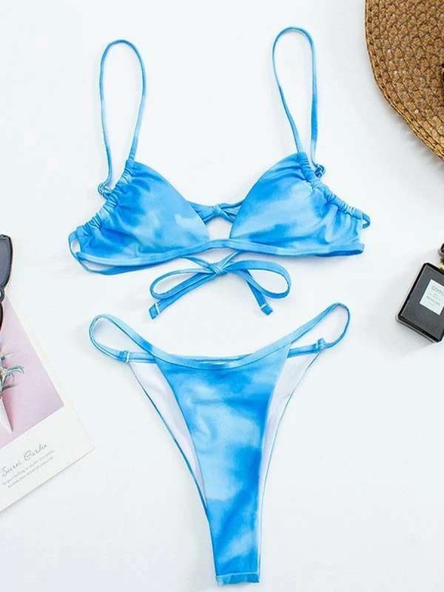 Bikini Sets * | Emmiol Tie Dye Push Up Bikini Set