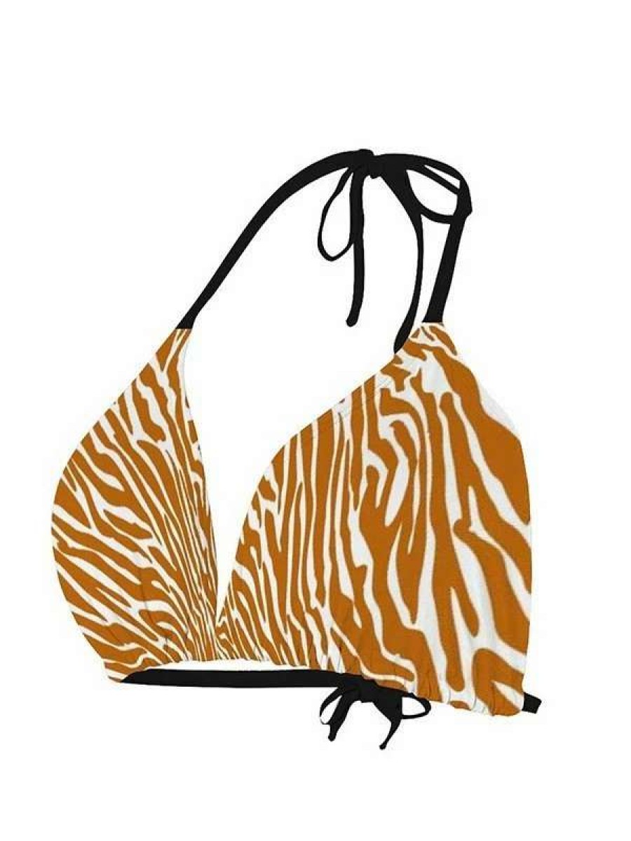 Bikini Sets * | Emmiol Zebra Striped Halter Bikini Set