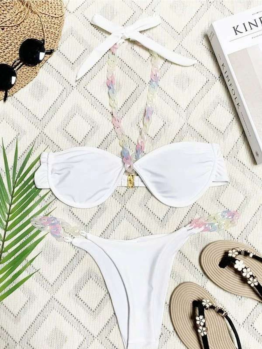 Bikini Sets * | Emmiol Chain Strap Halter Bikini Set