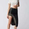 Skirts * | Understated Leather Grommet Skirt