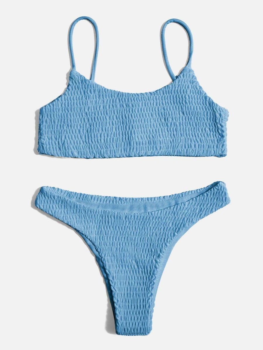 Bikini Sets * | Emmiol Smocked Low Rise Bikini Set