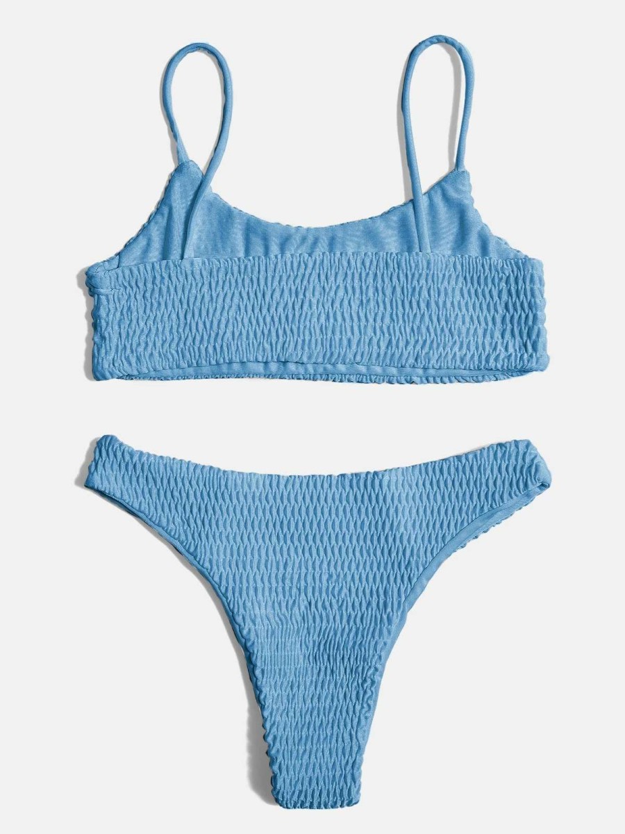 Bikini Sets * | Emmiol Smocked Low Rise Bikini Set