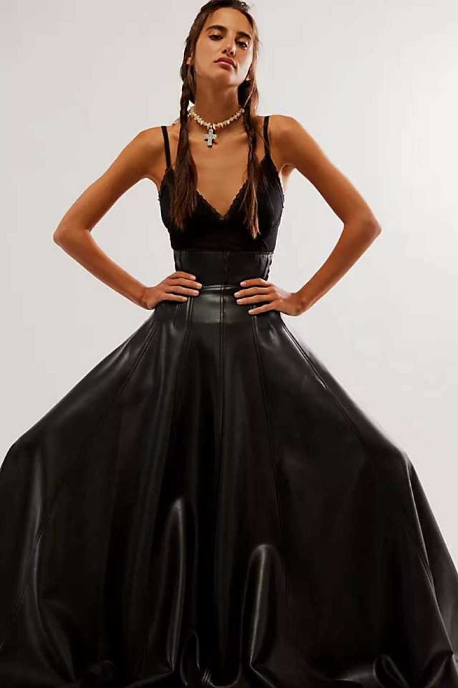 Skirts * | Norma Kamali Vegan Leather Long Grace Skirt