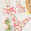 Bikini Sets * | Emmiol Cross Back Wave Print Bikini Set