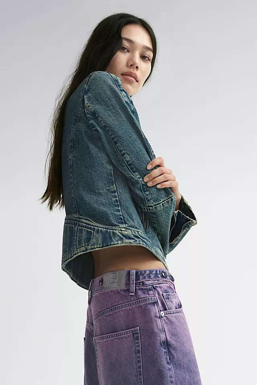 Jackets * | Free People Fast Lane Denim Moto Jacket