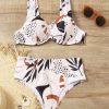 Bikini Sets * | Emmiol Shaping Printing Bikini Swimsuit