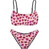 Bikini Sets * | Emmiol Allover Heart Spaghetti Strap Bikini Set