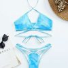 Bikini Sets * | Emmiol Criss Cross Tie Dye Halter Bikini Set