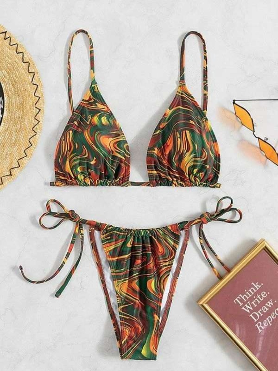 Bikini Sets * | Emmiol Vintage Swirl Print Bikini Set