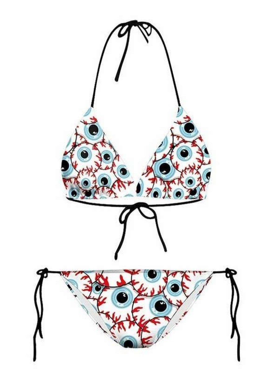 Bikini Sets * | Emmiol Allover Eye Print Halter Bikini Set