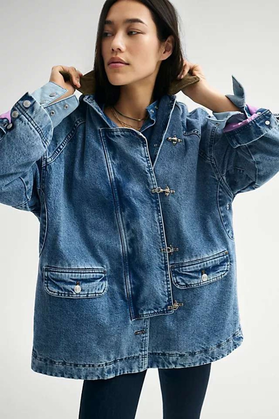 Jackets * | We The Free Denim Barn Coat