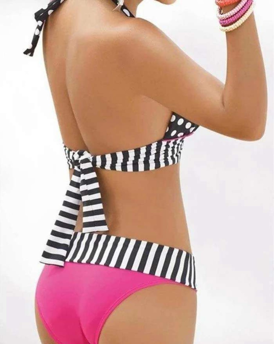 Bikini Sets * | Emmiol Sexy Polka Dot Triangle Bikini