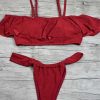 Bikini Sets * | Emmiol Sexy Ruffle Split Bikini With Shoulder Strap