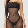 Cover-Ups * | Emmiol Mesh Rhinestone Bandeau Cover Up