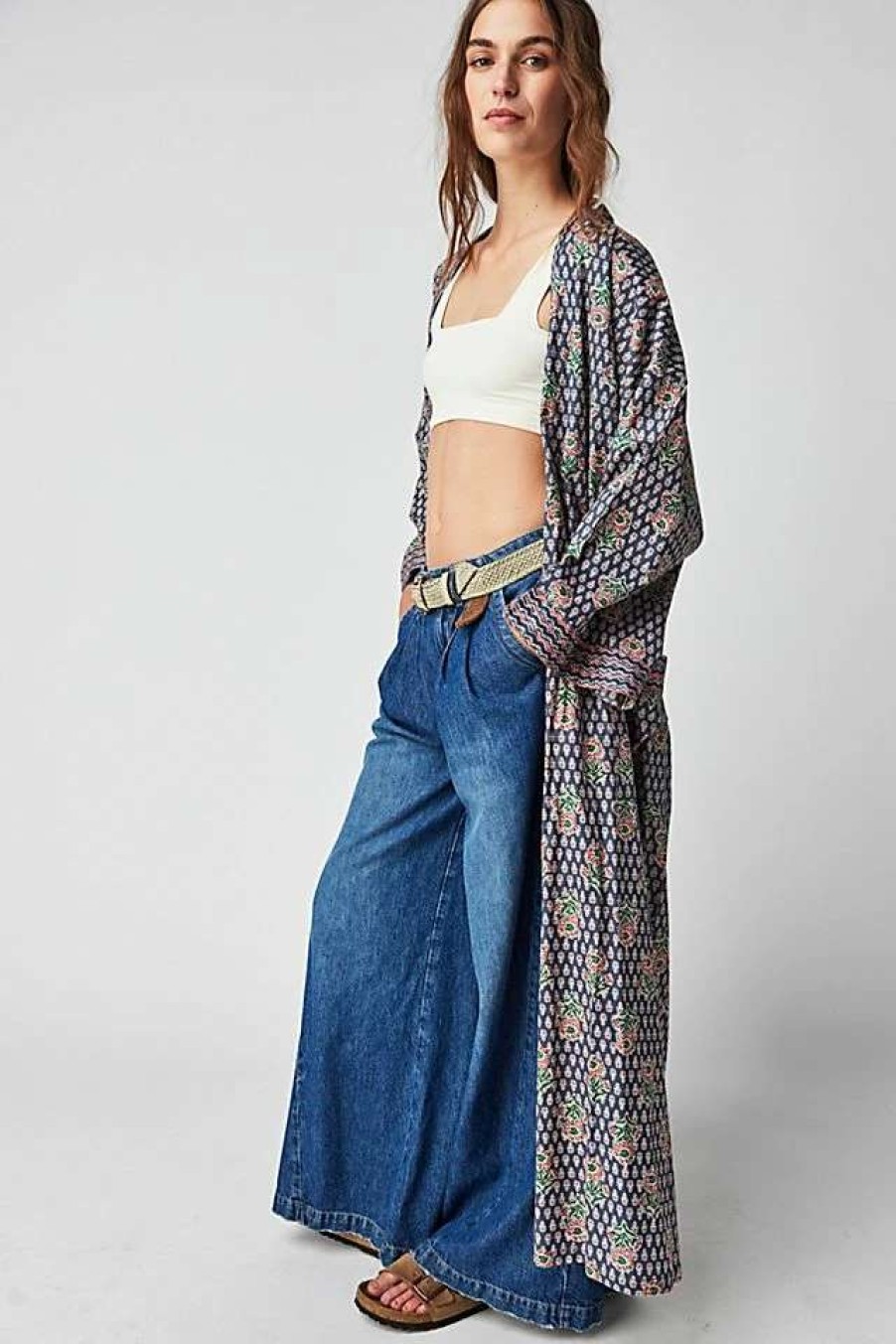 Jackets * | Chan Luu Block Print Beauty Kimono