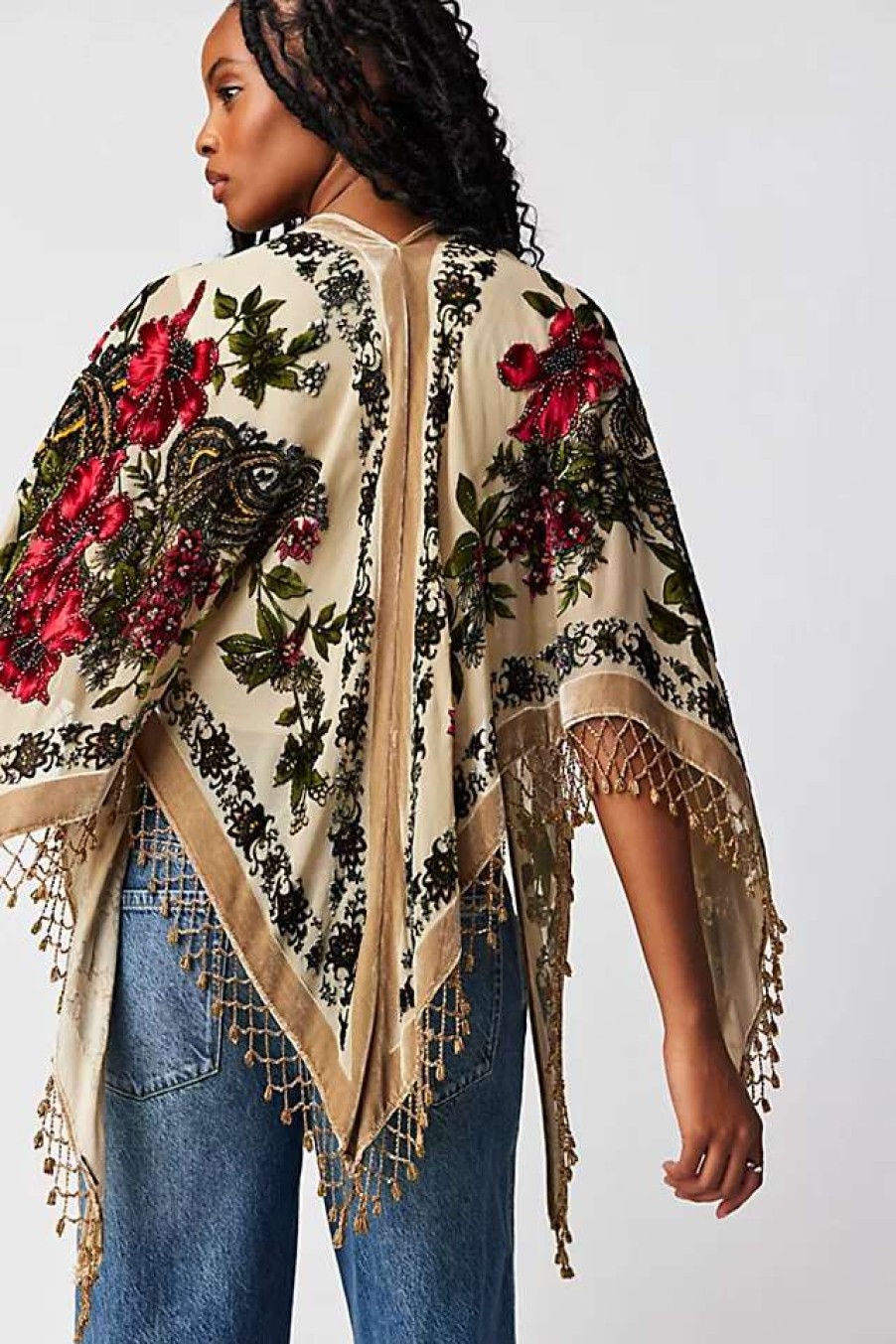 Jackets * | Free People Last Call Velvet Butterfly Kimono