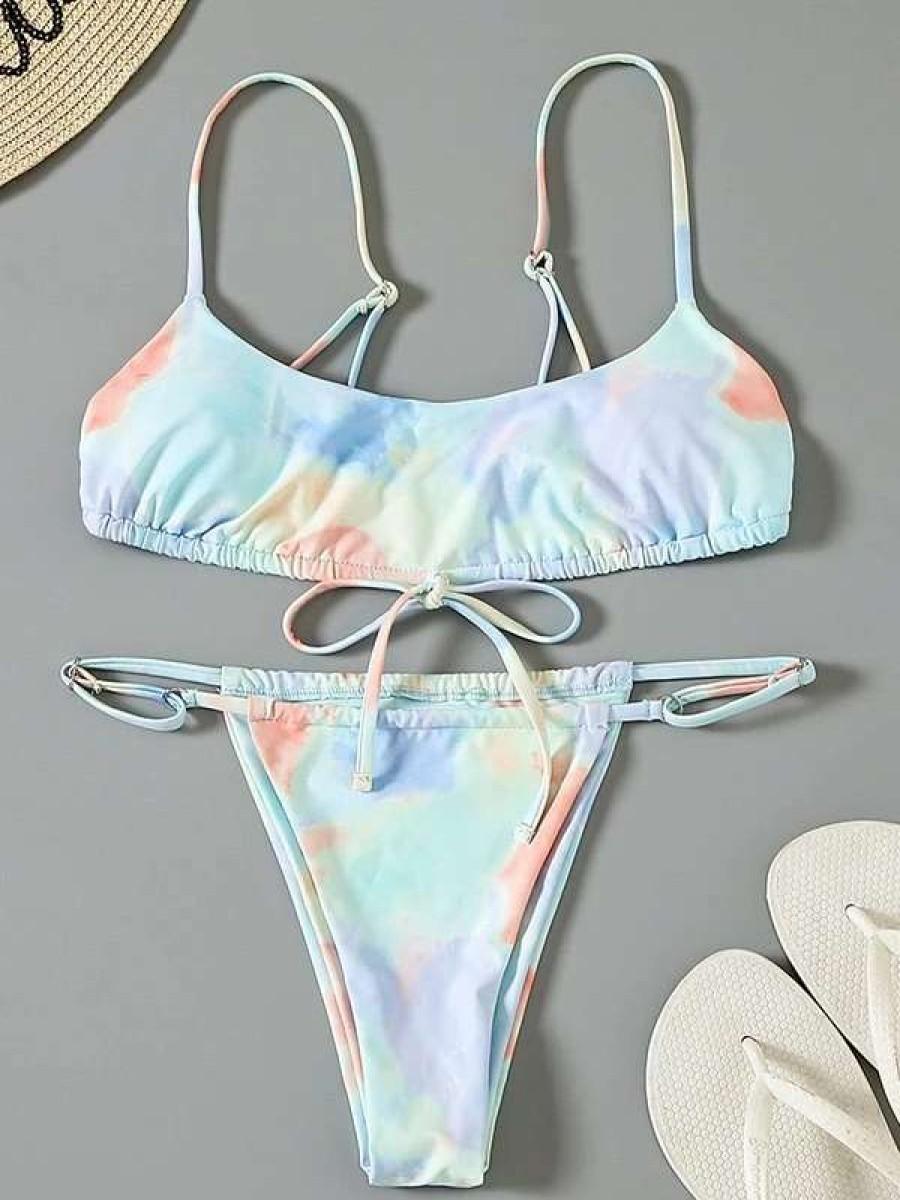 Bikini Sets * | Emmiol Tie-Dye High Cut Bikini Set