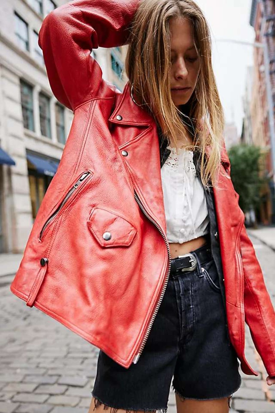 Jackets * | We The Free Jealousy Leather Moto Jacket